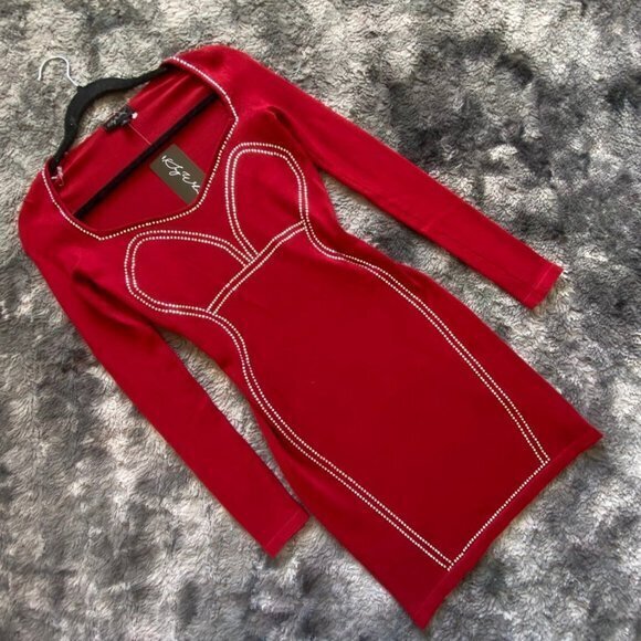 Dolls Kill Dresses & Skirts - Say What? Crystal Silhouette Knit Mini Dress